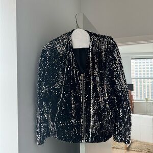 Sequin jacket (black and silver)